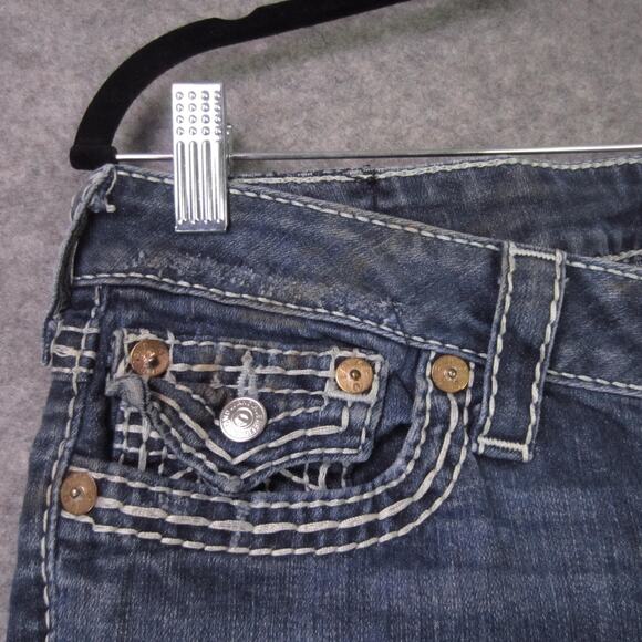 True Religion Jeans Womens 29 Blue Skinny Super T Contrast Stitch Made USA - Picture 3 of 11